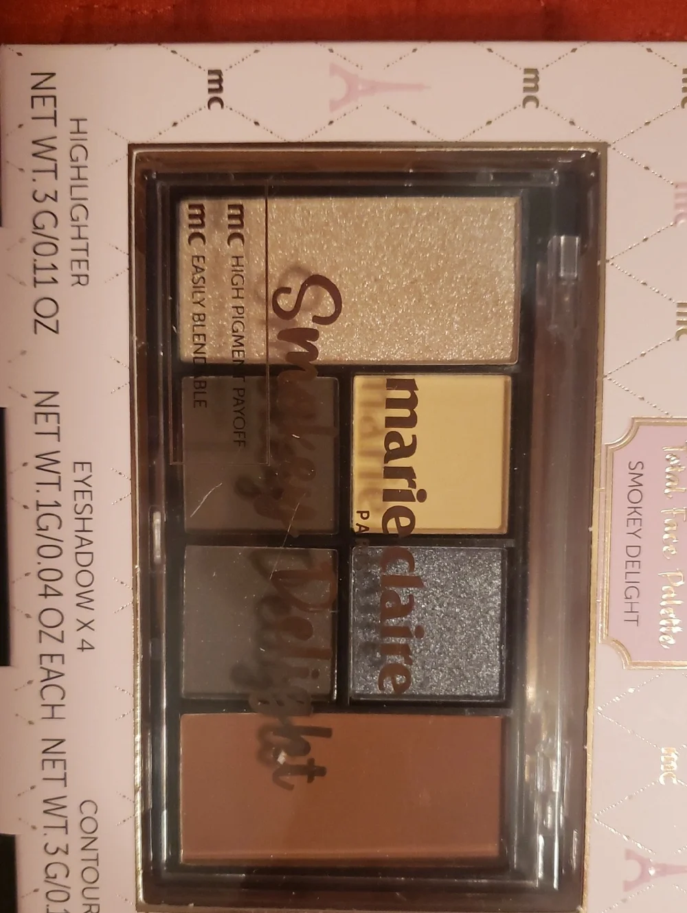 Marie Claire Smokey LOT of 2 Delight Eyeshadow Palette Countour Highlighter New